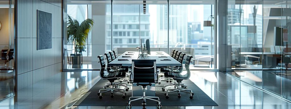 eine eindrucksvolle büroszene zeigt einen modernen konferenztisch, umgeben von hochwertigen technischen komponenten und diagrammen, die den direkten einfluss von materialqualität auf installationskosten und effizienz veranschaulichen.