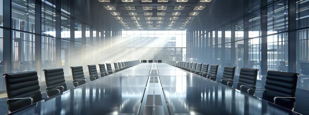 eine moderne büroumgebung mit einem großen konferenztisch, auf dem übersichtliche tabellen und listen zu photovoltaikanlagen ausliegen, beleuchtet von warmem, industriellem licht, um die klaren finanziellen vorteile und die transparenz der investitionskosten hervorzuheben.